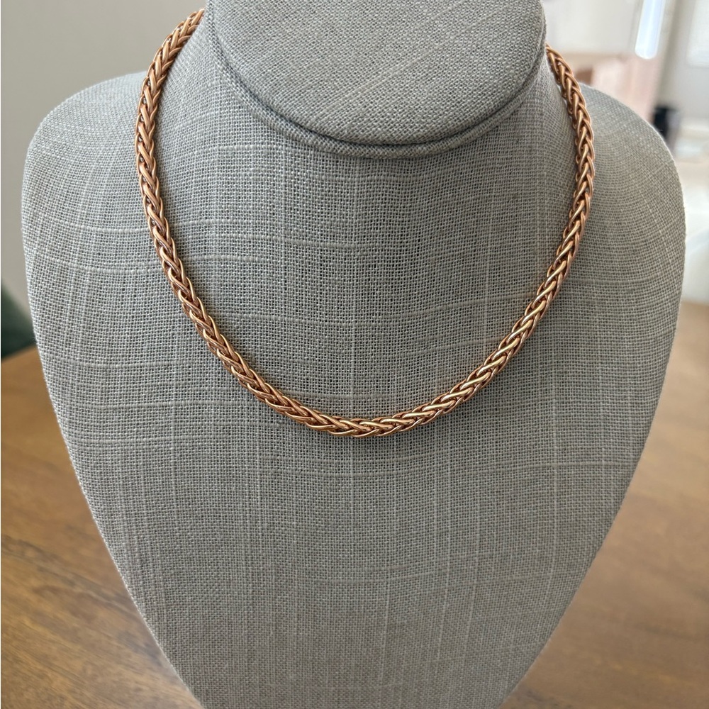 Rose Gold Barrel chain Necklace with Polished Finish
